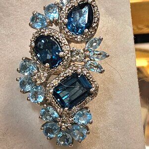 Gem Treasures "Kathy's Ring" MUSEUM QUALITY London Blue, Swiss Blue Earring
